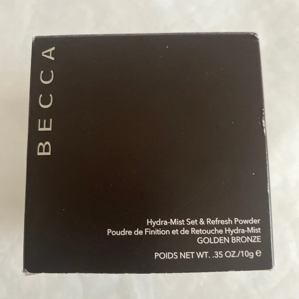 BECCA Cosmetics Hydra-Mist Set & Refresh Powder Golden Bronze $39 0.35oz NIB